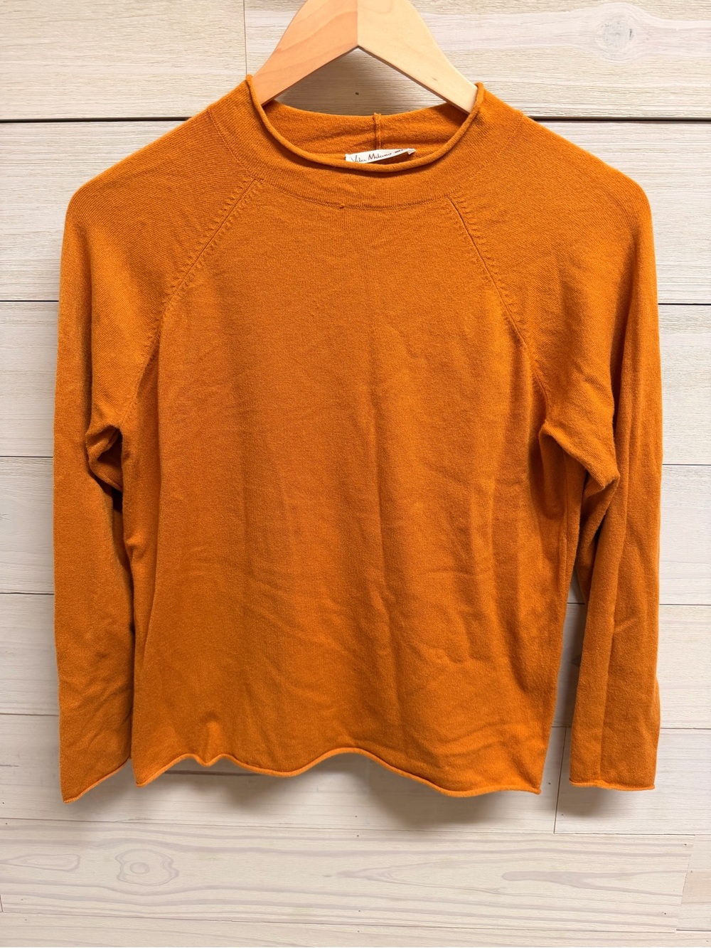 Women's Burnt Orange Crewneck Sweater - Classic Raglan Knit